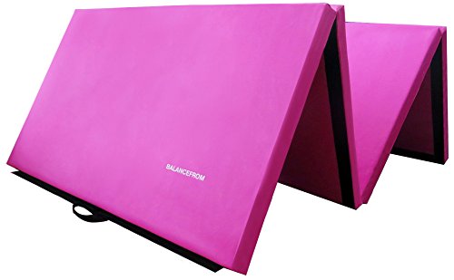 BalanceFrom Fitness 120 by 48 Inch All Purpose Folding Gymnastics Gym Exercise Mat for Yoga, Aerobics, Pilates, and Martial Arts, Pink