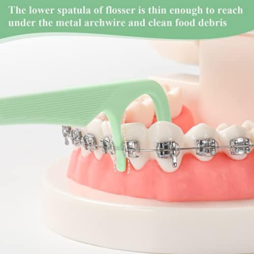 500 Count Orthodontic Flossers for Braces with Floss Dispenser, Braces Flossers for Adults & Kids, Floss Picks for Braces Fits Under Arch Wire, No Break & No Shred Floss, 100 Count Bag (Pack of 5)