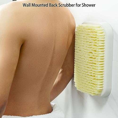 Wall Mounted Back Scrubber for Shower, Large Exfoliating Bath Wash Pad, Hands-Free Bathing Scrub Brush for Men Women