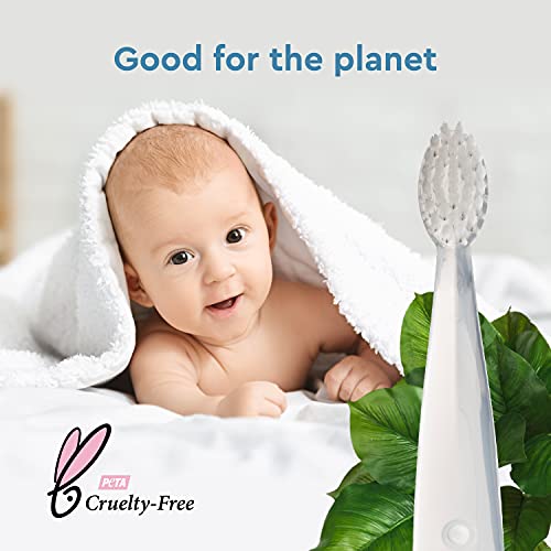 RADIUS Children's Toothbrush, Pure Brush, Ultra Soft Bristles, Clear, BPA Free & ADA Accepted, Designed for Delicate Teeth & Gums for Children 6 Months & Up, Pack of 3