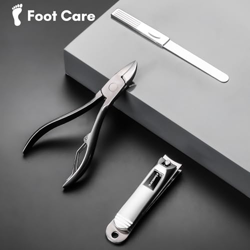 FAMILIFE Manicure Set, Professional Manicure Kit Nail Clippers Set 11 in 1 Stainless Steel Pedicure Tools Nail Kit Men Grooming Tool with Portable Brown Leather Travel Case Luxury Gifts for Him