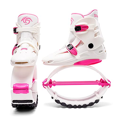 Kangaroo Jump Shoes Gen 2 Series | Bounce Shoes | Exercise & Fitness Boots | Workout Jumps | Women & Men | Adults 120LBS - 300LBS (Hot Pink White, Womens 5-7.5 100-165LBS)