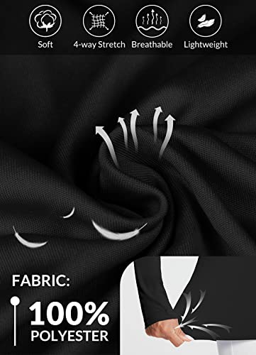 BALEAF Women's UPF 50+ Long Sleeve Rash Guard Swim Shirts SPF Quick Dry Lightweight T-Shirt Outdoor Hiking Runing 2 Pack Black Size XL