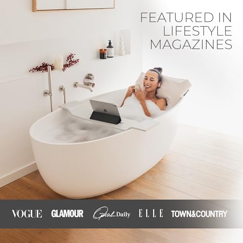 BADESOFA® Luxury Seat Cushion for Bath | Premium-Quality Materials | Comfortable & Quick-Drying | Washable Bath Pillow in Charcoal | Home Spa | Suitable for Bathtub, Steam Sauna & Hot Tub