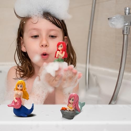 3 Bath Bombs for Kids with Mermaid Toys Inside + Bonus Wallet for Kids - Cool Surprise for Girls, Boys, Teens - Handmade in USA