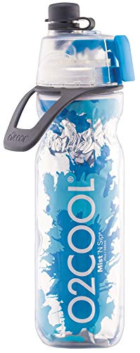 O2COOL ArcticSqueeze Insulated Mist 'N Sip Squeeze Bottle 20 oz., Blue/Blue Splash