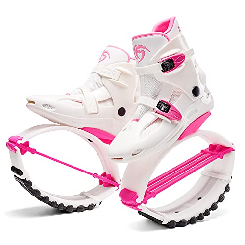 Kangaroo Jump Shoes Gen 2 Series | Bounce Shoes | Exercise & Fitness Boots | Workout Jumps | Women & Men | Adults 120LBS - 300LBS (Hot Pink White, Womens 5-7.5 100-165LBS)
