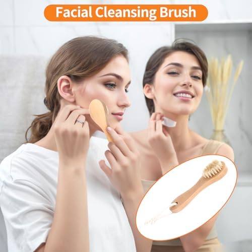 4 Pcs Dry Brush Set, Dry Brushing Body Brush for Lymphatic Drainage, Dry Brush for Body Lymphatic Drainage, Dry Body Brush, Body Dry Brush, Skin Brush for Dry Brushing, Dry Brushes