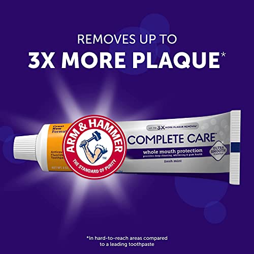 Arm & Hammer Complete Care Stain Defense Fluoride Anticavity Toothpaste, 6 oz (Pack of 6) (Packaging May Vary) (Packaging May Vary)