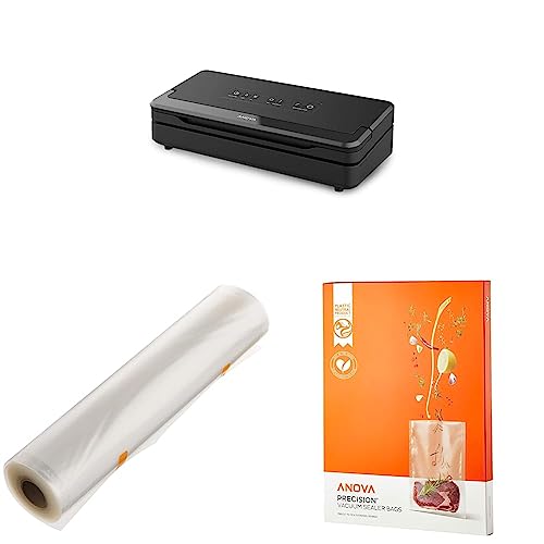 Anova Culinary Precision Vacuum Sealer Pro & Anova Culinary Precision Vacuum Sealer Bag (Rolls),Clear,ANBR01 & Anova Culinary Precision Vacuum Sealer Bags (Pre-cut),Clear