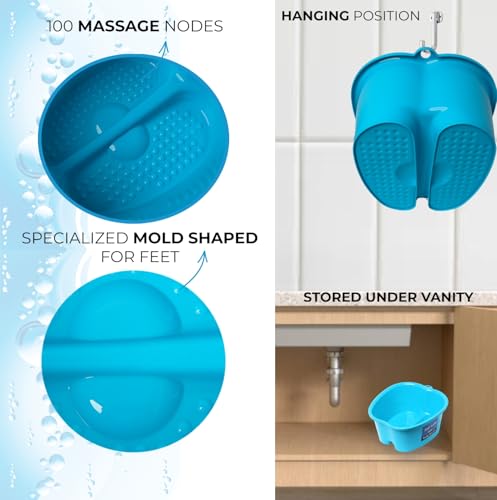 Mantello Foot Bath, Extra Large, Foot Soaking Tub - Pedicure Bowl - Foot Soak Tub (Blue)
