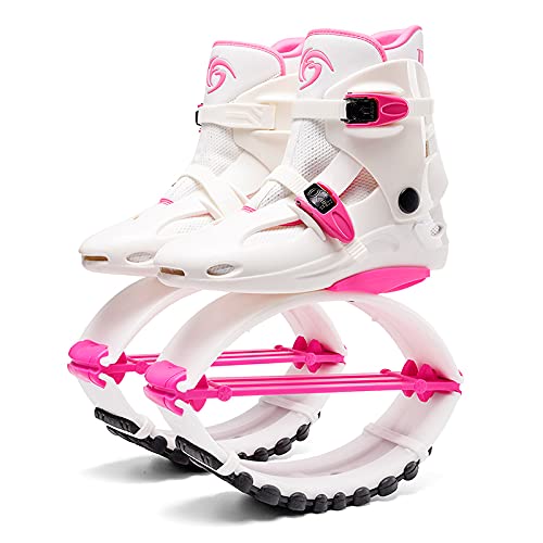 Kangaroo Jump Shoes Gen 2 Series | Bounce Shoes | Exercise & Fitness Boots | Workout Jumps | Women & Men | Adults 120LBS - 300LBS (Hot Pink White, Womens 5-7.5 100-165LBS)