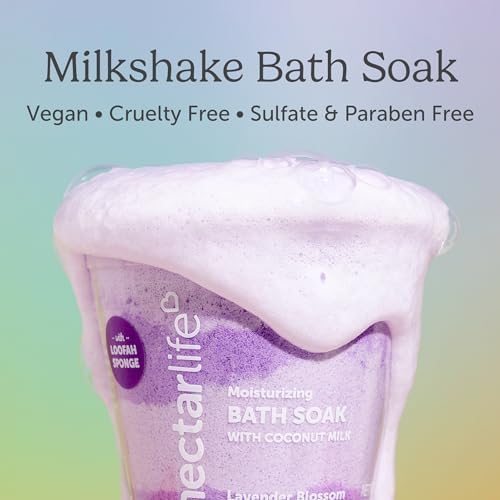 Bath Soak, Salt Bath, Bubble Bath, Natural Detox Foaming Body Soak, Foot Soak, Vegan Body Skin Care, 9 oz. (Lavender)