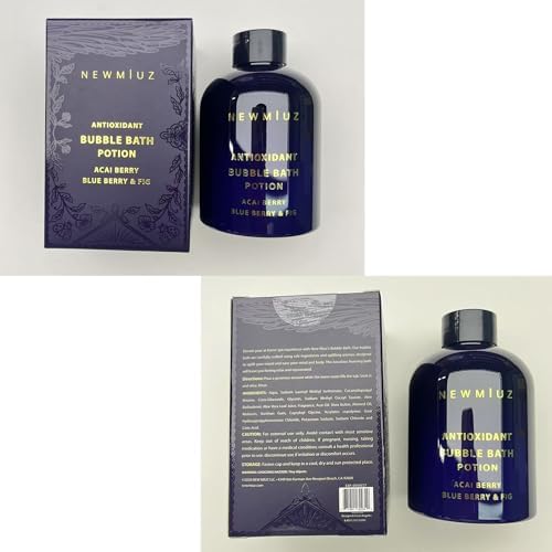 Antioxidant Bubble Bath Long Lasting Foam with Acai Berry Blueberry Fig Essential Oils Detox Hydrating Relaxing Stress Relief Self Care Spa Gift