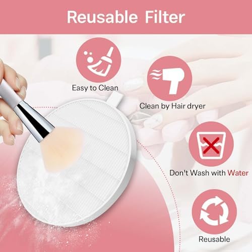 6 Pack Nail Dust Collector Filters Compatible with MelodySusie Nail Dust Collectors, Replacement Filter for Models HPro/SProR.
