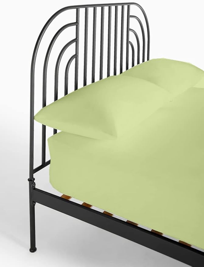 4 PC Sheet Sets 28x75, 100% Cotton Fitted Sheet - Perfect for Narrow Twin/Rv Bunk/Camping Cot/Guest Bed Replacement, Sheets for Cot Bunk Bed-Fits Upto 4-8" Deep Mattress- Sage Solid