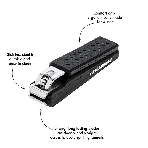 Tweezerman Men's Precision Grip Toenail Clipper, Black