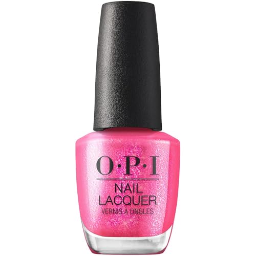 OPI Nail Lacquer Nail Polish | Opaque Dark Pink Shimmer Chip Resistant Nail Polish | Vegan, Fast Drying, Streak Free
