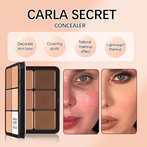 Professional Makeup Cream Contour Palette, Joyeee 12 Colours Concearler Full Coverage & Makeup Brush Set Contour Concearler Palette Contouring Face Make Up Gift for Women Girls