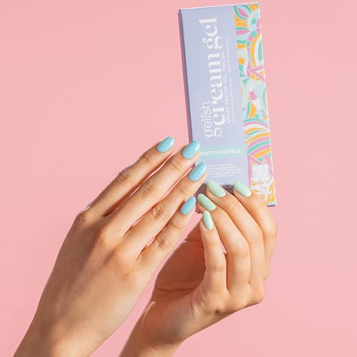 Gelish Cream Gel - Solid Gel Nail Polish, Solid Gel Nail Polish Palette, Cream Gel Nail Polish with Brush, LED Cure, Long-Lasting Soak Off Polish