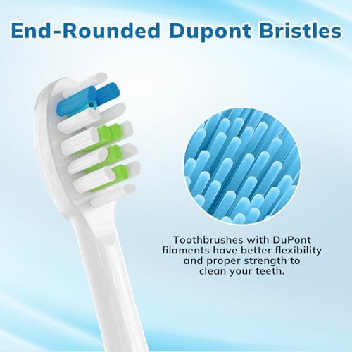6 Pack Replacement Replacement Brush Heads for Waterpik Sonic Fusion Flossing Toothbrush Compatible with Sonic Fusion SF01/SF02 and Sonic Fusion 2.0 SF03/SF04- White with Caps