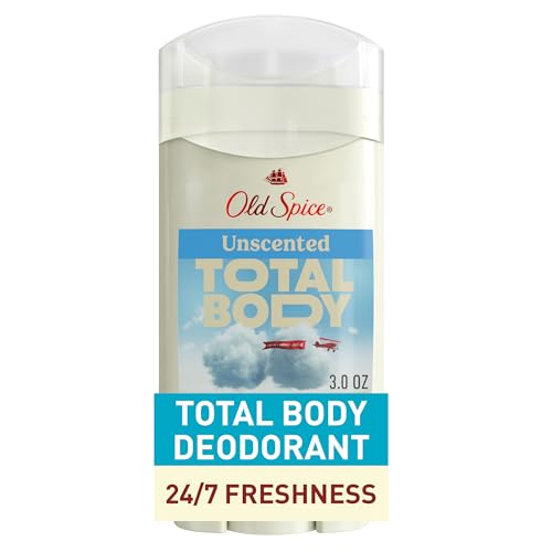 Old Spice Whole Body Deodorant for Men, Total Body Deodorant, Unscented, Aluminum Free Deodorant Stick for 24/7 Freshness // Dermatologist Tested Whole Body Deodorant, 3.0 oz