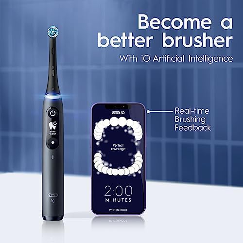 Oral-B iO Series 7 Electric Toothbrush with 2 Replacement Brush Heads, White Alabaster