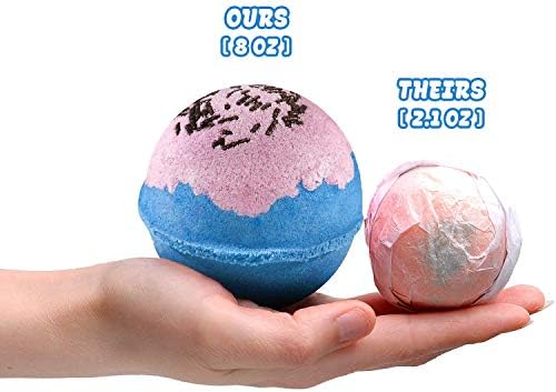 Bath Bombs with Necklace Mermaid Inside - Extra Large Bath Ball (8 oz) in Giftable Box, 100% Natural Ingredients for Sensitive Skin Gift for Girl (Mermaid Night)