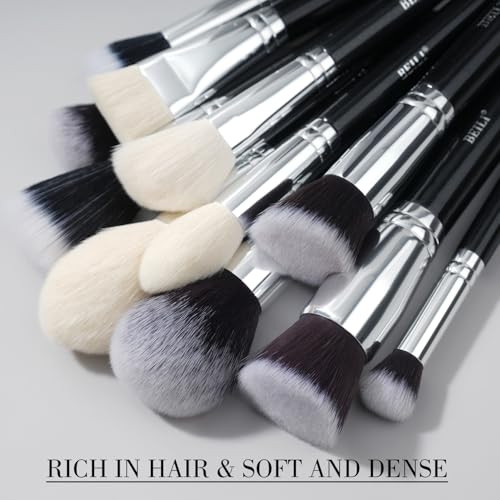 BEILI Makeup Brushes 30Pcs Professional Makeup Brush Set Premium Synthetic Kabuki Foundation Blending Brush Face Powder Blush Concealers Eye Shadows Make Up Brush Set (Black)