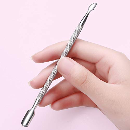 10Pcs Cuticle Pusher Remover and Cutter, Creatiee Double Ended Stainless Steel Cuticle Cleaner Nail Gel Polish Removal, Manicure Pedicure Nail Tools for Fingernails Toenails - Professional & Durable