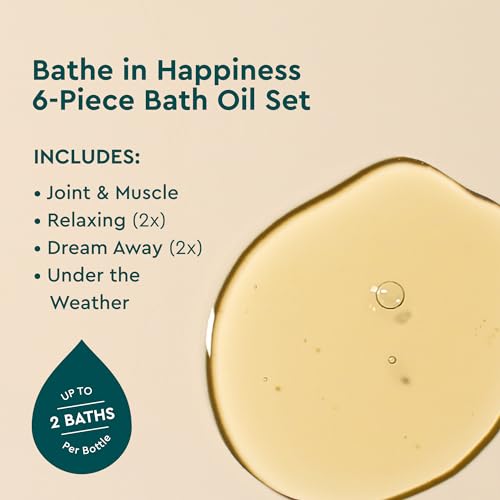Kneipp Bathe in Happiness 6-Piece Bath Oil Set - 0.67 Per Bottle (6 Total) - Ideal for Trial & Travel - One Bottle Delivers Up to Two Baths