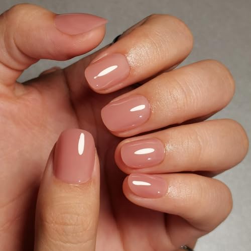 Curvlife Tip Press on Nails Acrylic Fake Nails with Design Full Cover False Nails for Women Reusable Nail Kit with Nail Glue Adhesive Tabs Nail File (honey peach, 30pcs)