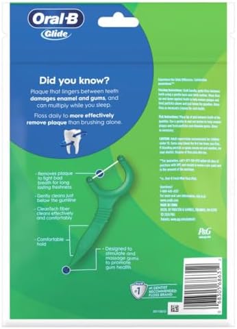 Oral-B Glide Mint Dental Floss Picks with Long Lasting Scope Flavor, 3 Pack of 75 Picks (225 Total)