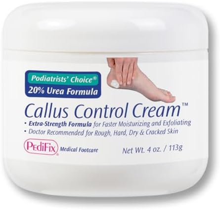 Pedifix Podiatrists' Choice 20% Urea Callus Control Extra Strength Foot Cream 4 Oz. (113g) - Professional Treatment for Dry, Cracked Feet, Callus & Foot Care Relief