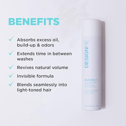 QUICKIE.ME Dry Shampoo Hair Spray by DESIGNME | Oil-Absorbing, Residue-Free Dry Shampoo | Root-Lifting Dry Shampoo Spray | Waterless Dry Shampoo Spray with Rice Starch, 7 Oz