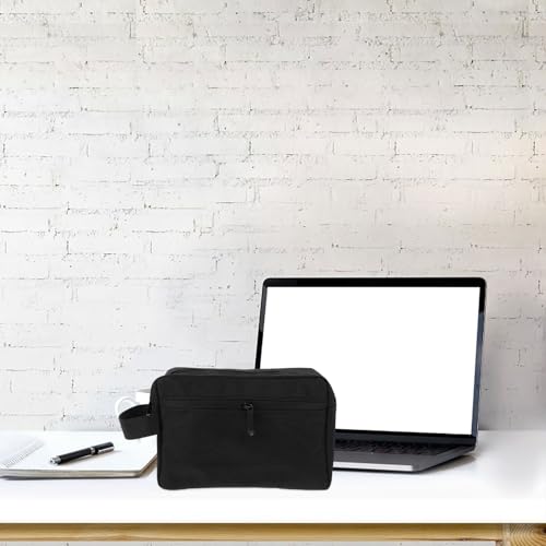 Ipetboom Data Cable Organizer Bag and Electronics Pouch for Travel, Black Zippered Gadgets Storage Case with Multi-compartment for Earphones and Usb Accessories