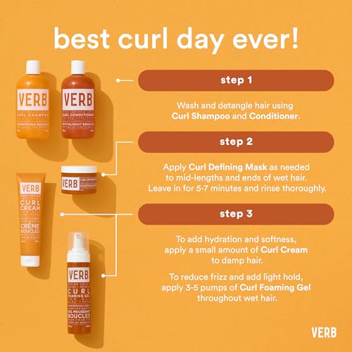 VERB Curl Conditioner - Soften, Define + Hydrate - Frizz Control + Curl Retention - Vegan, No Parabens or Harmful Sulfates