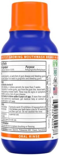 TheraBreath Healthy Gums Mouthwash, Clean Mint, Antigingivitis, 1 Liter (33.8 fl oz) + Travel Size, 3 fl oz
