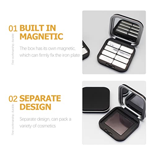 Beaupretty 2pcs Empty Lipstick Palette DIY Lipstick Lip Balm Blusher Containers Refillable Makeup Eyeshadow Storage Case Box with Mirror