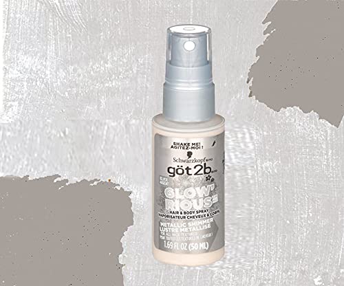 got2b GLOW'RIOUS Metallic Shimmer Hair Glitter & Body Glitter Duel Spray 1.69oz (Silver)