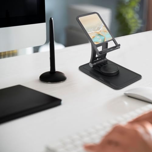 Beach Starfish Cell Phone Stand 360° Adjustable Foldable Desktop Phone Holder Cradle Compatible with Most Mobile Phones Black