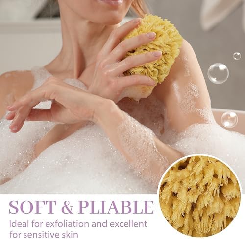 Sea Wool Sponge 5.5" - Natural Sea Sponge for Bathing and Shower - Durable, Sustainable & Environment-Friendly Loofah for Body