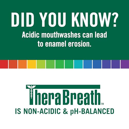 TheraBreath Fresh Breath Mouthwash, Rainforest Mint, Alcohol-Free, 16 Fl Oz (2-Pack)