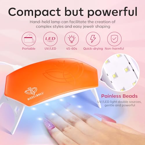 Modelones 133pcs Poly Extension Gel Nail Kit, 32 Colors All Seasons Poly Gel kit with Nail Lamp Slip Solution Builder Thickening Manicure Tools for Starter Salon DIY