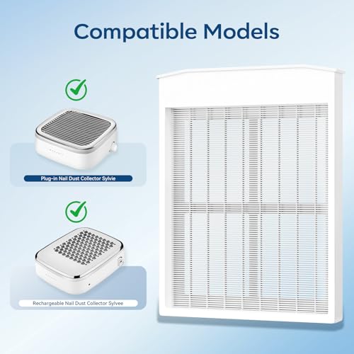 Makartt 2Pcs Nail Dust Collector Filter - HEPA Standard, Reusable, MK200 & SYLVIE Compatible
