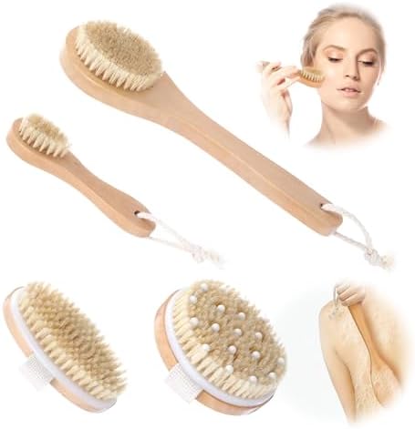 4 Pcs Dry Brush Set, Dry Brushing Body Brush for Lymphatic Drainage, Dry Brush for Body Lymphatic Drainage, Dry Body Brush, Body Dry Brush, Skin Brush for Dry Brushing, Dry Brushes