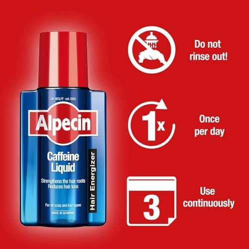 Alpecin After Shampoo Caffeine Liquid 6.76 fl oz (Pack of 1) I Topical Solution for Men's Thinning Hair I Promotes Natural Hair Growth I Sulfate Free with Concentrated Caffeine