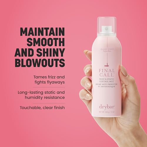 Drybar Final Call Frizz & Static Control Mist | Fights Frizz, Tames Flyaways to Maintain Smooth and Shiny Blowouts, 24 Hour Frizz Control & 72 Hour Static Control