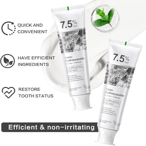 2pcs Hydroxyapatite Toothpaste for Advanced Enamel Protection, Gentle and Effective Formula, Fresh Breath, Deep Cleaning Care Toothpaste, Suitable for Sensitive Teeth