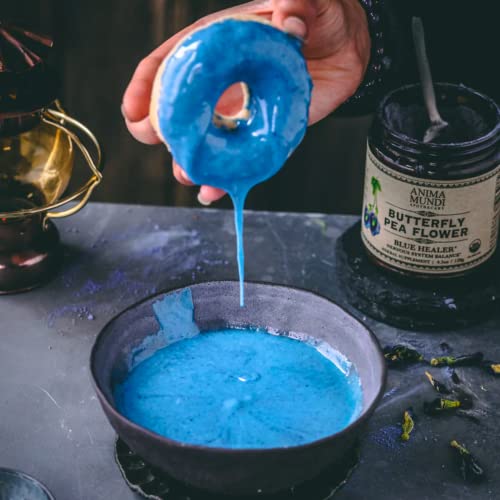 Anima Mundi Apothecary Butterfly Pea Flower Powder - Blue Healer - Use As an Organic Food Coloring or to Make Blue Butterfly Pea Flower Tea - May Support Healthy Skin & Nails (4.5 oz)